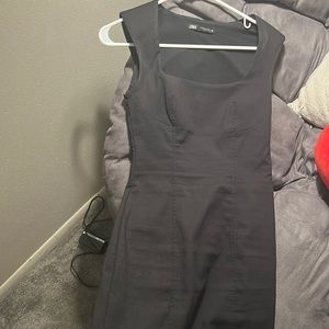 Zara body con square neck dress